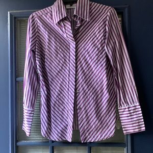 Farina’s Taghavi  purple striped button down shirt. Size 6